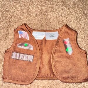 Build-A-Bear Brown Vest with Patches